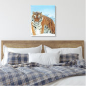 Natuur Tiger Winter Snow Mountains Canvas Afdruk (Insitu (Slaapkamer))