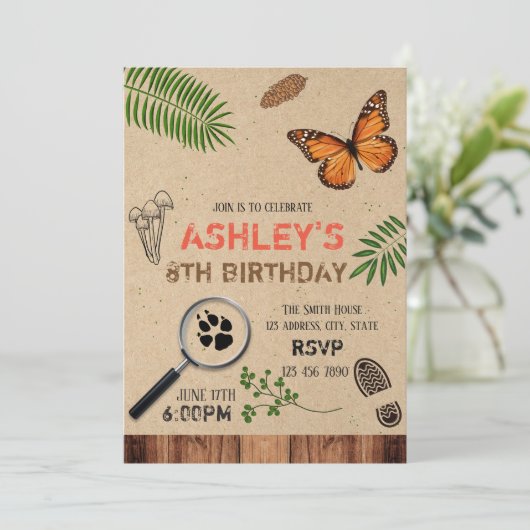 Natuur Trail Party-uitnodiging Kaart (Staand voorkant)