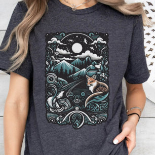 Natuur Tshirt, Vos in de Natuur, Berg Landschap, W T-shirt