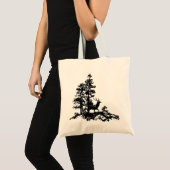 Natuur van de Steg Deer Tree Forest Animal Silhoue Tote Bag (Voorkant (product))
