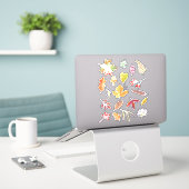 Natuur van herfst-bladeren en bessen sticker (Laptop op bureau)
