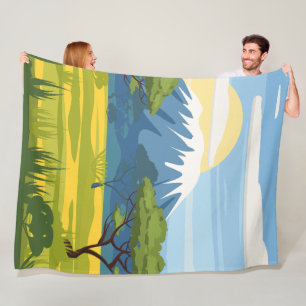 Natuur van het Afrikaanse landschap Savannah Wild Fleece Deken