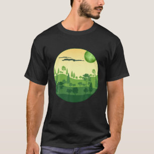 Natuur van het landschap in het wild bomen bos t-shirt