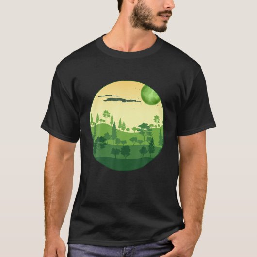 Natuur van het landschap in het wild bomen bos t-shirt (Voorkant)