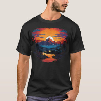 Natuur van het wild bos Trees Retro Outdoor Mounta T-shirt
