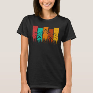 Natuur van het wild bos Trees Retro Outdoor Mounta T-shirt