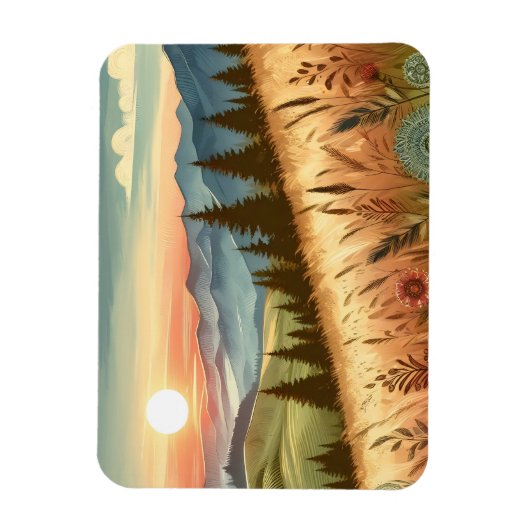Natuur van Mountain Forest Hills Country Boho Magneet (Verticaal)