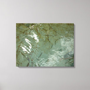 Natuur van Rock Slab met waterdekking Canvas Afdruk