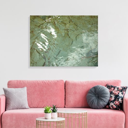 Natuur van Rock Slab met waterdekking Canvas Afdruk (Insitu (Woonkamer))