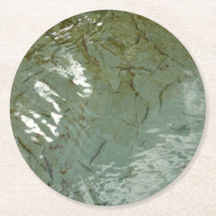 Natuur van Rock Slab met waterdekking Ronde Kartonnen Onderzetter