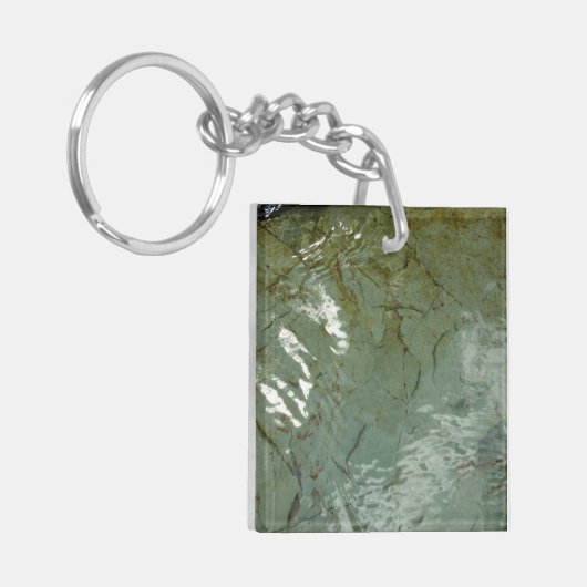 Natuur van Rock Slab met waterdekking Sleutelhanger (Voorkant Links)