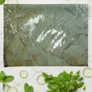 Natuur van Rock Slab met waterdekking Theedoek