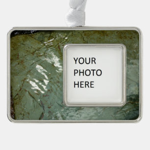 Natuur van Rock Slab met waterdekking Verzilverd Kader Ornament