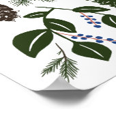 Natuur van Salmon PNW Fir Ferns Berries Forest Fag Poster (Hoek)