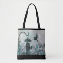 Natuur van vogels Mysterious Turquoise Canvas tas