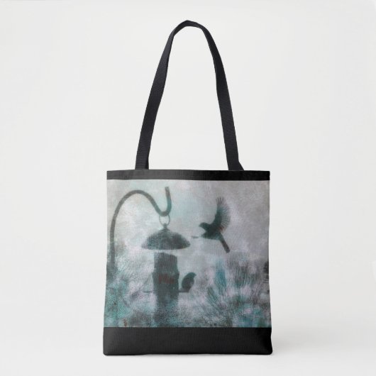 Natuur van vogels Mysterious Turquoise Canvas tas (Voorkant)