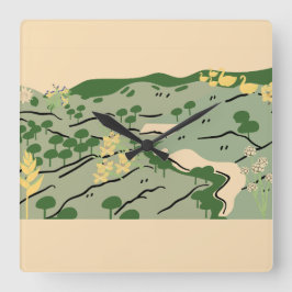 Natuur Vierkante Klok