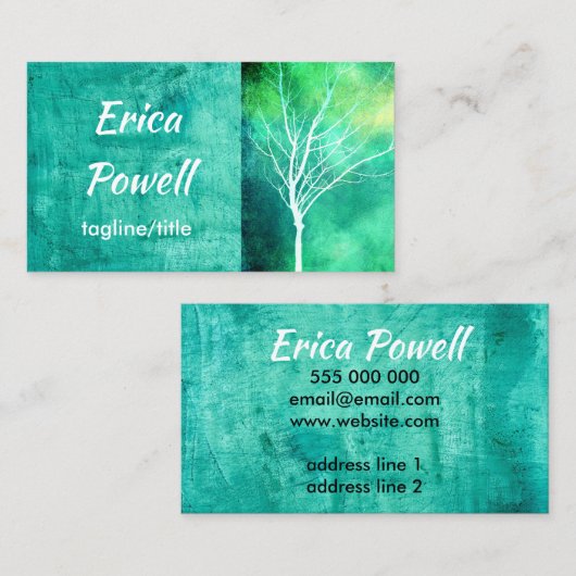 natuur visitekaartje, aangepast dubbelzijdig visitekaartje (Voorkant / Achterkant)