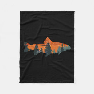 Natuur voor forelvisserij buitenshuis fleece deken