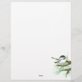 Natuur voor kerstbrief Chickadee Birds Briefhoofd (Achterkant)