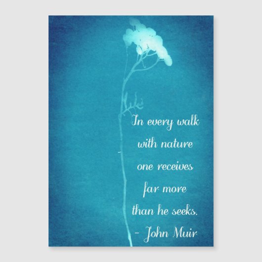 Natuur Walk Muir Quote Magnetic Kaart (Voorkant)