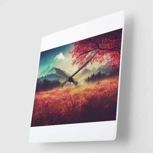 Natuur wandklok vierkante klok (Hoek)