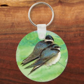 Natuur waterverf Barn Swallow Sleutelhanger (Voorkant)