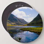 natuur wiew, berg ronde button 6,0 cm (Voorkant /achterkant)