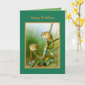 Natuur Wild Life Leuke Dieren Happy Birthday Kaart (Gele Bloem)