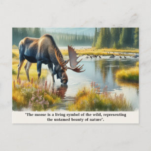 Natuur Wilde leven Eland met citaat Briefkaart