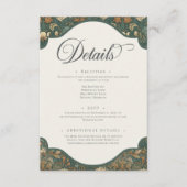  Natuur William Morris Elegant Wedding Informatiekaartje (Voorkant)