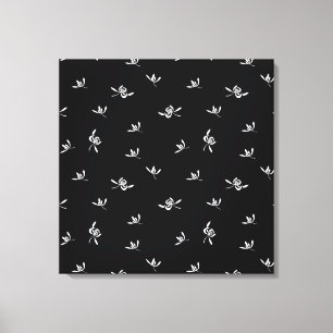  Natuur Wind Black White Floral Canvas Afdruk