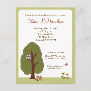 Natuur Woodland Earthy Baby shower Invitation Kaart