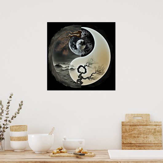 Natuur Yin en Yang Poster (Keuken)