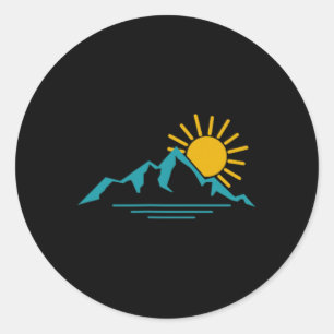 Natuur Zonsopgang Bergen Wandelen Kamperen Camper Ronde Sticker
