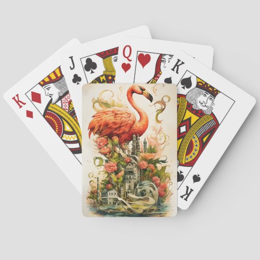  natuurbloem flamingo's paradijs pokerkaarten (Achterkant)