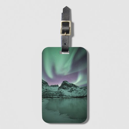 Natuurfoto van het noorderlicht bagagelabel (Voorkant (verticaal))