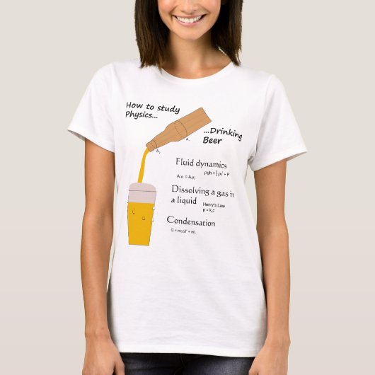 Natuurkunde en bier t-shirt (Voorkant)