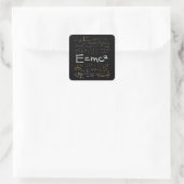 Natuurkunde en Wiskunde — Formuleras EMC2 Vierkante Sticker (Tas)