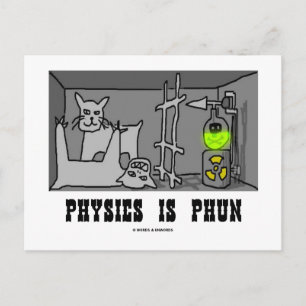 Natuurkunde is Phun (Fun) (Schrödinger's kat-gedac Briefkaart