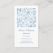 Natuurkunde Wetenschap Doodle Elements Docent Visitekaartje (Voorkant)