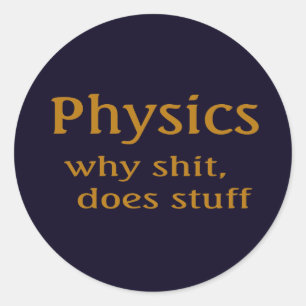 natuurkundige humor ronde sticker