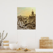  natuurkundigheid Aliens Planet Construction Poster (Keuken)