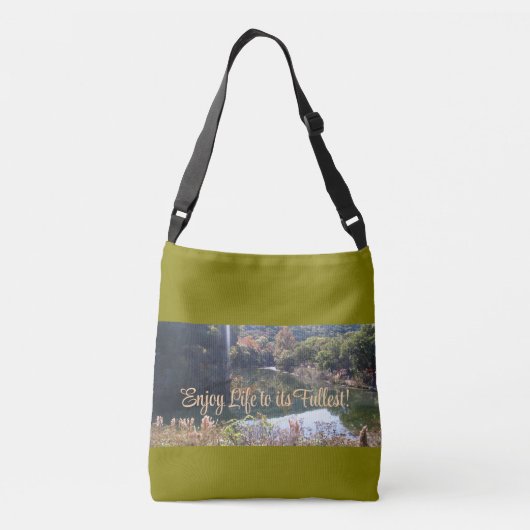 Natuurlandschap, groene Canvas tas (Achterkant)