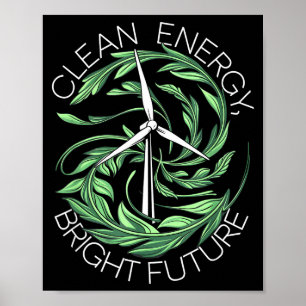 Natuurliefhebber Aardedag Schone Energie Windmolen Poster