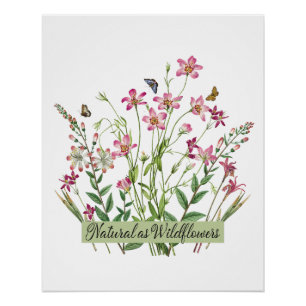 Natuurlijk als wilde bloemen - Vintage - Perfect Poster
