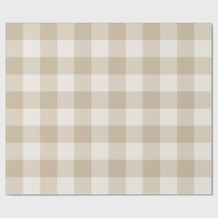 Natuurlijk Beige Grote Buffalo Plaid Gingham Cadeaupapier