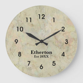 Natuurlijk beige marmer Patroon Acryl Grote Klok