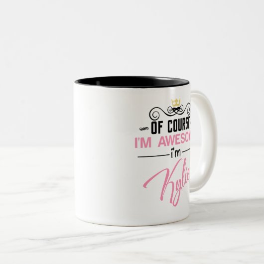 Natuurlijk ben ik Geweldige dat ik Kylie heet Tweekleurige Koffiemok (Voorkant rechts)