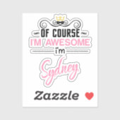 Natuurlijk ben ik Geweldige Sydney Sticker (Vel)